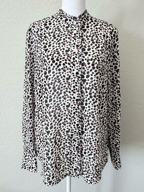 H&M Leopard Print Button-Up Blouse